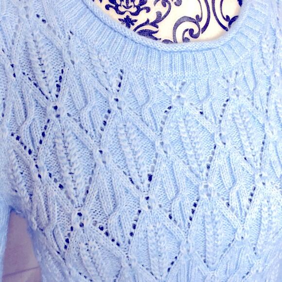 Talbots wool blend light blue knit pullover sweater medium - Picture 2 of 7